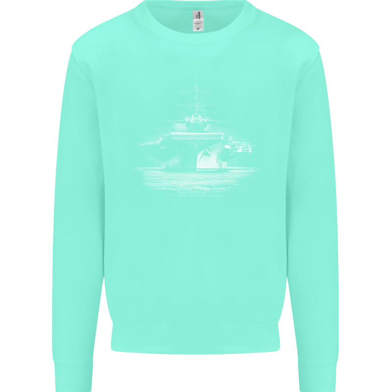 Aircraft Carrier Royal Navy Ship Sailor Mens Sweatshirt Jumper Peppermint