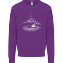 Aircraft Carrier Royal Navy Ship Sailor Mens Sweatshirt Jumper Purple