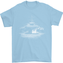 Aircraft Carrier Royal Navy Ship Sailor Mens T-Shirt 100% Cotton Light Blue