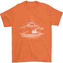 Aircraft Carrier Royal Navy Ship Sailor Mens T-Shirt 100% Cotton Orange