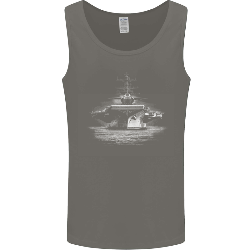 Aircraft Carrier Royal Navy Ship Sailor Mens Vest Tank Top Charcoal