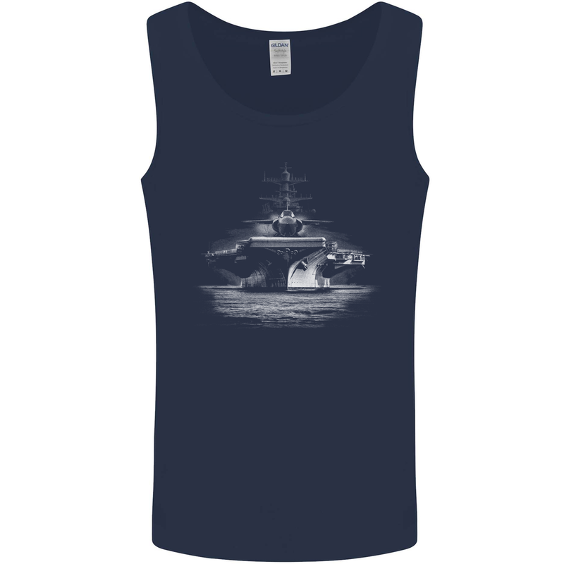 Aircraft Carrier Royal Navy Ship Sailor Mens Vest Tank Top Navy Blue