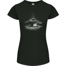 Aircraft Carrier Royal Navy Ship Sailor Womens Petite Cut T-Shirt Black