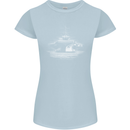 Aircraft Carrier Royal Navy Ship Sailor Womens Petite Cut T-Shirt Light Blue