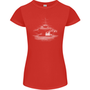 Aircraft Carrier Royal Navy Ship Sailor Womens Petite Cut T-Shirt Red