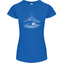 Aircraft Carrier Royal Navy Ship Sailor Womens Petite Cut T-Shirt Royal Blue