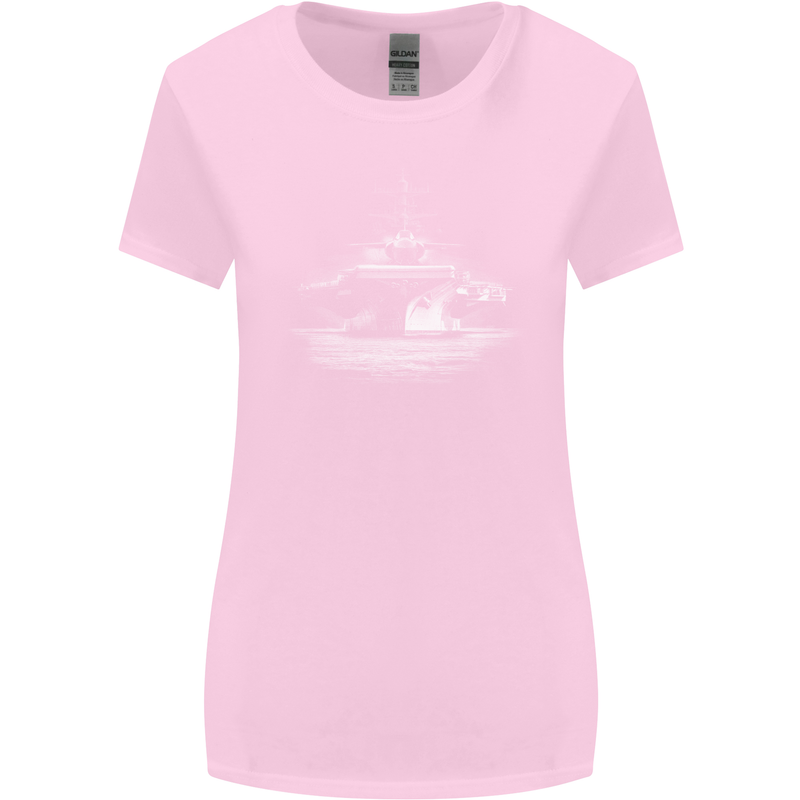 Aircraft Carrier Royal Navy Ship Sailor Womens Wider Cut T-Shirt Light Pink