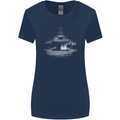 Aircraft Carrier Royal Navy Ship Sailor Womens Wider Cut T-Shirt Navy Blue