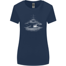 Aircraft Carrier Royal Navy Ship Sailor Womens Wider Cut T-Shirt Navy Blue
