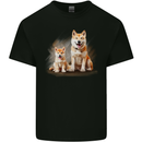 Akita Inu Puppy Dog Mens Cotton T-Shirt Tee Top Black