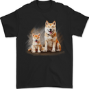 Akita Inu Puppy Dog Mens T-Shirt 100% Cotton Black