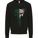 Algeria Skull Gym Training Bodybuilding Mens Sweatshirt Jumper Black