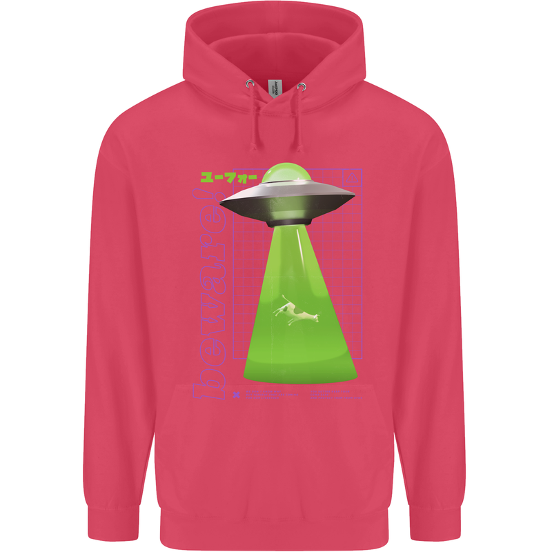 Alien Abducted Cow UFO Farmer Farming Childrens Kids Hoodie Heliconia