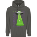 Alien Abducted Cow UFO Farmer Farming Childrens Kids Hoodie Storm Grey