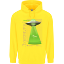 Alien Abducted Cow UFO Farmer Farming Childrens Kids Hoodie Yellow