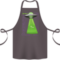 Alien Abducted Cow UFO Farmer Farming Cotton Apron 100% Organic Dark Grey