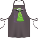 Alien Abducted Cow UFO Farmer Farming Cotton Apron 100% Organic Dark Grey