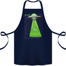 Alien Abducted Cow UFO Farmer Farming Cotton Apron 100% Organic Navy Blue