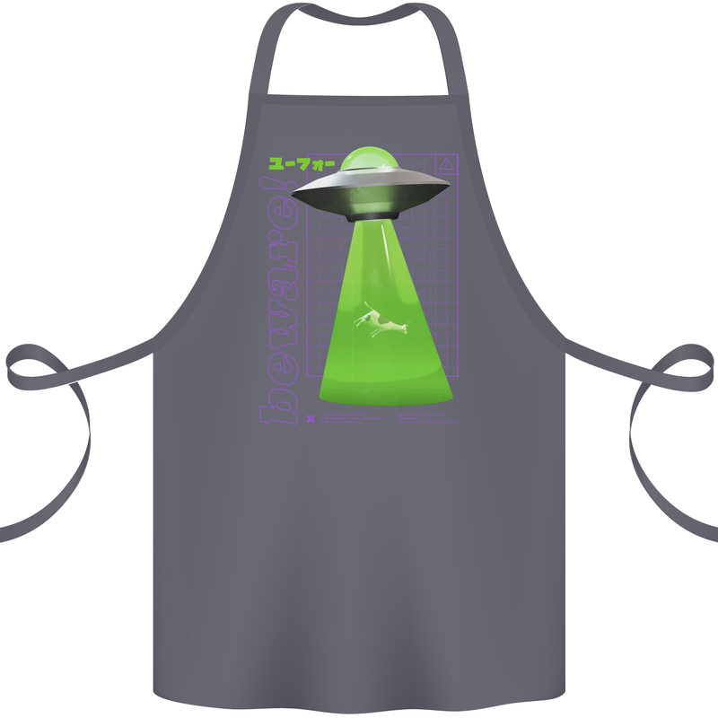 Alien Abducted Cow UFO Farmer Farming Cotton Apron 100% Organic Steel