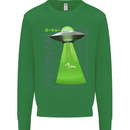 Alien Abducted Cow UFO Farmer Farming Kids Sweatshirt Jumper Irish Green