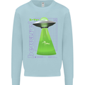 Alien Abducted Cow UFO Farmer Farming Kids Sweatshirt Jumper Light Blue