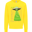 Alien Abducted Cow UFO Farmer Farming Kids Sweatshirt Jumper Yellow