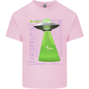 Alien Abducted Cow UFO Farmer Farming Kids T-Shirt Childrens Light Pink