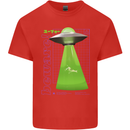 Alien Abducted Cow UFO Farmer Farming Kids T-Shirt Childrens Red