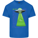 Alien Abducted Cow UFO Farmer Farming Kids T-Shirt Childrens Royal Blue