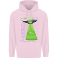 Alien Abducted Cow UFO Farmer Farming Mens 80% Cotton Hoodie Light Pink