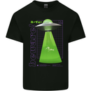 Alien Abducted Cow UFO Farmer Farming Mens Cotton T-Shirt Tee Top Black