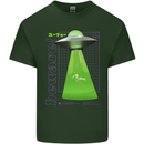 Alien Abducted Cow UFO Farmer Farming Mens Cotton T-Shirt Tee Top Forest Green