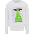 Alien Abducted Cow UFO Farmer Farming Mens Sweatshirt Jumper White