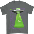 Alien Abducted Cow UFO Farmer Farming Mens T-Shirt 100% Cotton Charcoal