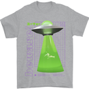 Alien Abducted Cow UFO Farmer Farming Mens T-Shirt 100% Cotton Sports Grey