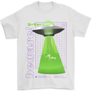 Alien Abducted Cow UFO Farmer Farming Mens T-Shirt 100% Cotton White