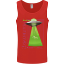 Alien Abducted Cow UFO Farmer Farming Mens Vest Tank Top Red