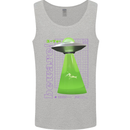 Alien Abducted Cow UFO Farmer Farming Mens Vest Tank Top Sports Grey