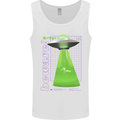 Alien Abducted Cow UFO Farmer Farming Mens Vest Tank Top White
