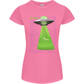 Alien Abducted Cow UFO Farmer Farming Womens Petite Cut T-Shirt Azalea