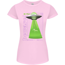 Alien Abducted Cow UFO Farmer Farming Womens Petite Cut T-Shirt Light Pink