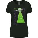 Alien Abducted Cow UFO Farmer Farming Womens Wider Cut T-Shirt Black