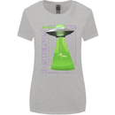 Alien Abducted Cow UFO Farmer Farming Womens Wider Cut T-Shirt Sports Grey