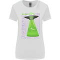 Alien Abducted Cow UFO Farmer Farming Womens Wider Cut T-Shirt White