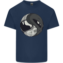 Alien Astronaut Yin Yang Space UFO Kids T-Shirt Childrens Navy Blue