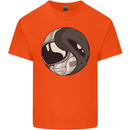 Alien Astronaut Yin Yang Space UFO Kids T-Shirt Childrens Orange