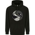 Alien Astronaut Yin Yang Space UFO Mens 80% Cotton Hoodie Black