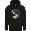 Alien Astronaut Yin Yang Space UFO Mens 80% Cotton Hoodie Black