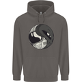 Alien Astronaut Yin Yang Space UFO Mens 80% Cotton Hoodie Charcoal
