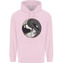 Alien Astronaut Yin Yang Space UFO Mens 80% Cotton Hoodie Light Pink